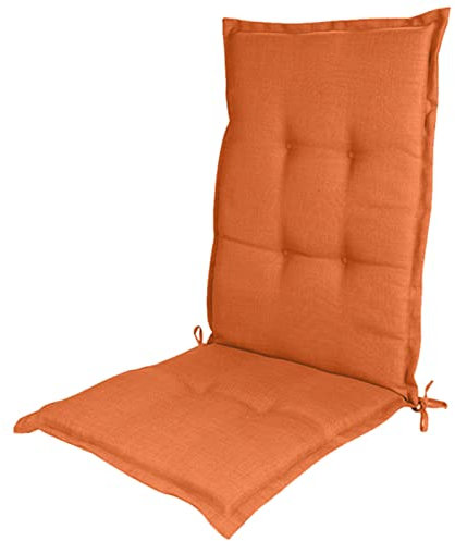 ZPYXBH Hochlehner Auflagen Für Gartenstühle, Sitzpolster 120X48cm, Stuhlauflagen Hochlehner UV-Lichtecht, Gartenstuhlauflagen Für Sonnenliege, Liegestuhl, Sitzauflagen Polster Für Sofas,Orange