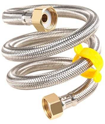Qrity 2 Piezas G1/2 x G1/2 Manguera Trenzada de Acero Inoxidable Tubería de Plomería de Agua Flexible para Baño Grifos de Inodoro Fregadero de Cocina Mangueras de Entrada de Agua, 40cm