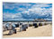 artboxONE Poster mit weißem Rahmen 18x13 cm Natur Seebrücke in Ahlbeck - Bild strandkörbe Beach Himmel