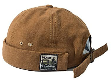 Faringoto Cappelli unisex senza visiera senza visiera Sailor Skullcap Berretti, 100-Beige, Taglia unica