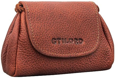 STILORD 'Bronn' Petit Porte Monnaie Cuir Portefeuille Vintage pour Pièces Billets Clés Retro Bourse à Monnaie Cuir Véritable, Couleur:Kara - Cognac