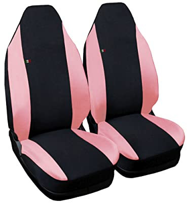 Auto Accessori Lupex - Sitzbezüge für Autositz, kompatibel Autositzbezüge für Smart Fortwo Erste Serie, Schwarz Rosa | 450 | Made in Italy | Sitzbezug Set Paar Vorne | Innensitze