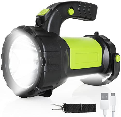 GeeRic LED Handscheinwerfer Taschenlampe,6000 Lumen LED-Scheinwerfer-Taschenlampe,6 Modi Helle Handgroße Taschenlampe, Wasserdichter Suchscheinwerfer für Camping Outdoor Notfall