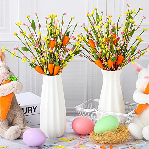 Tigeen Künstliche Osterstiele, Osterdekoration, Frühlingsbeeren, Bunte Beerenspieße mit Karotten, Dekoration für Blumenarrangement, Heimdekoration, Vase, Fensterbank, Dekoration, 8 Stück