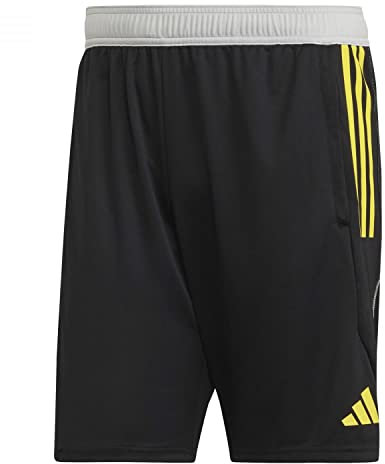 Adidas Homme Shorts (1/4) Short D'Entraînement Tiro 23 Competition, Black/Team Light Grey/Impact Yellow, HU1299, XL