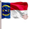 North Carolina Bundesstaatsflagge, 7,6 x 12,7 cm, doppelseitig, 3-lagig, 240D, 4 Reihen genäht, Flagge der Republik North Carolina, UV-beständig, mit Segeltuchkopf und 2 Messingösen, doppelseitige