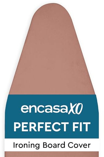 Encasa XO Ersatzbügeltischbezug mit extra dickem 4-mm-Filzpolster - Bräunen - einfarbig Baumwolle, elastisch, (Passt zu Medium Standardbrettern von 112x34 cm) Wärmereflektierend