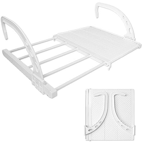 Tendedero Ropa Balcón - Tenderete Plegable Barandilla - Tendedero Extensible para Exterior - Secadora Ropa para Radiadores