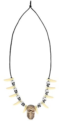 Boland 74185 - Halskette Totenkopf Zahn, Halsband für Karneval und Halloween, Modeschmuck, Kostüm Zubehör