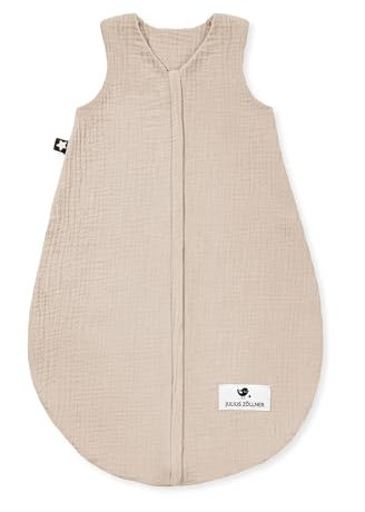 Julius Zöllner Sommerschlafsack Musselin 0,5 TOG Gr. 80/86 | 100% Baumwollmusselin | Oeko-TEX Standard 100 | sand