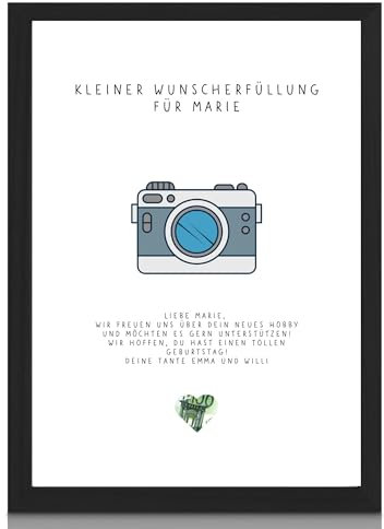 Milaboo® personalisiertes Geldgeschenk Fotografie I besonderes Poster Geschenk mit ausgestanzten Motiven