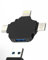 Adaptateur USB (3 en 1) USB C Lightning Micro USB vers USB-A OTG 3.0 Câble Type C Android Téléphone Portable Tablette Appareil Photo Connecteur Prise pour Apple iPhone 15 14 13 Pro Max Plus