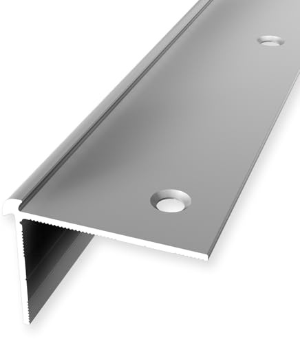 Treppenkantenprofil 29 x 39 x 1000 mm Winkelprofil Aluminium Glatt Doppelt Versetzt Versenkt Gebohrt Silber Einfasshöhe 2.5 mm Küberit
