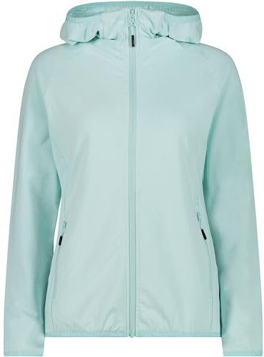 CMP - Giacca da donna in pile Grid Tech con cappuccio fisso, Acqua, 46