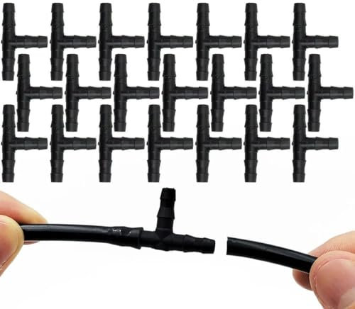 20-50 piezas de conector de manguera de 1/4 de pulgada para riego por goteo, herramientas de riego para exteriores para manguera de 4 mm/7 mm, 1/4'', C, 100 piezas