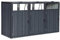 sweeek - Cache Poubelle Gris en Acier galvanisé. 3 Places. L 219 x P 82 x H 124 cm