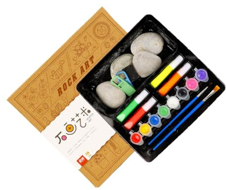 KOMBIUDA 1 Satz Steine-malset Für Kinder Diy-graffiti-steine Kunst Und Bastelset Mit Pigmenten Zum Malen
