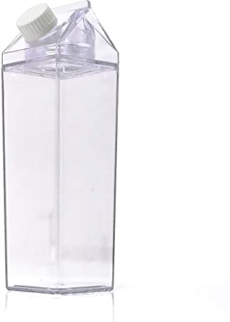 XAGMODSHN Transparent Milk Carton Box Bottle PS Juice Bottle for Outdoor Climbing Travel Camping Environmentally Reusable Friendly