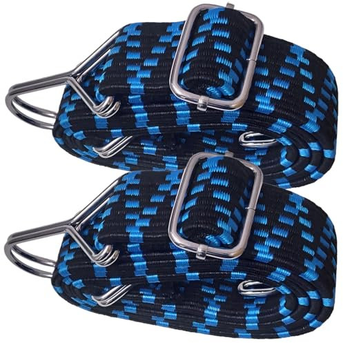 Spanngummi mit Haken,Expander 100cm Expander mit Haken 2 Set für Outdoor,Garten und Camping, Transport und Fixierung,Motorrad,Fahrrad,Blue