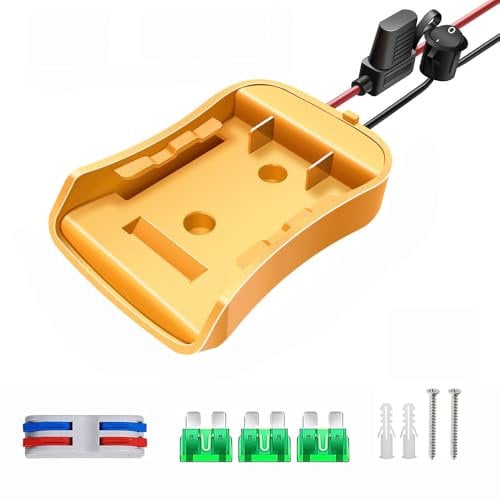 1 Pack Power Wheel Adapter for Dewalt 20V Battery Adapter Power Wheels Battery Converter Kit with Fuses & Wire Terminals, 14AWG Wire, Power Connector for DIY Rc Car Toys,Rc Truck and Robotics