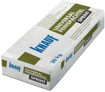 Knauf Universal-Finspachtel Sprint 20 kg – Schnell trocknende Zement-Spachtelmasse für Innen | Glatte Wände, einfache Verarbeitung | Für Beton, Putz, Gipskarton & mehr (1)