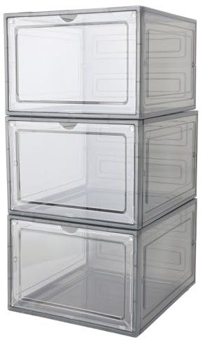 Schuh Organizer Schuhspeicherbox Stapelbarer Schuhbehälter verdickte Seiten Öffnung Magnetisch Klappbare transparente staubdestellps PS Anti -Oxidationsmittel -Schuhhalter für