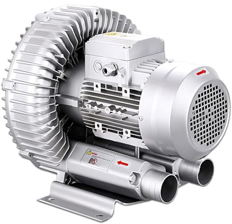 CIELOBLOEN Ensemble Soufflante Et Pompe à Air Régénératrice Silencieuse - Système D'aspiration Industriel Monophasé/Triphasé pour Aquariums Et Ventilation Industrielle,750W/220V