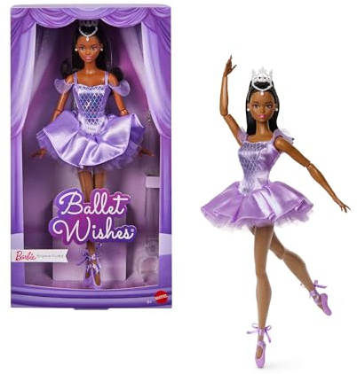 Barbie Signature Ballet Wishes Doll, Collectible Fashion Doll in Satiny, Purple Tutu with Black Ponytail Hair and Giftable Packaging
