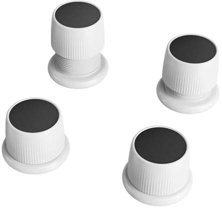 Blissfuhue Adjustable Microwave Riser, 1.6-2.6 Inch, Non-Slip, 4 Pack White | Non-Slip Silicone Base, Microwave Oven Feet for Air Fryer Sofa Table, Cooling Stand Appliance Riser, Furniture Set of 4