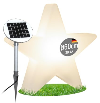 8 seasons design Solar Weihnachtsstern 60 cm, Shining Star (weiß) LED warmweiß, Dämmerungssensor – wetterfest – LED Stern für außen (Garten, Terrasse, Balkon) – winterfest – Weihnachtsbeleuchtung