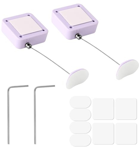 2pcs Retractable Remote Control Tether Locks, 6.7ft/204cm Adjustable Anti Theft Leash Cord with Buckle for TV Remotes Game Controller Ideal for Home Office & Showroom Use (White)