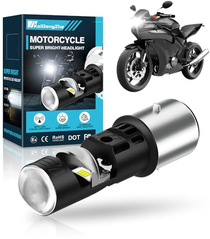 KaiDengZhe Ampoule H6 LED Moto, 1 PCS Ampoule H6 BA20D LED avec Mini Projecteur Len Résout le Problème D'astigmatisme 30W 6000K 5000LM Plug Play
