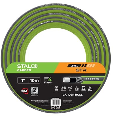 STALCO GARDEN STR Gartenschlauch 1/2 Zoll 20 m – 4-lagiger PVC Wasserschlauch, UV-beständig, druckfest bis 20 bar, flexibel & langlebig zur Gartenbewässerung
