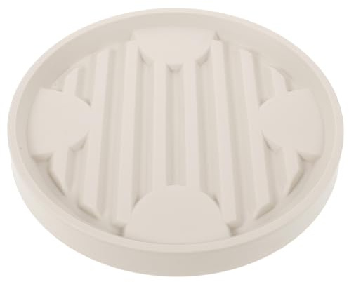NOLITOY Plateau Roulant pour Pot de Fleurs Rond 22,5 Cm, Base Mobile roulettes Multidirectionnelles, Support Ventilé en Matériau Renforcé Couleur Beige, Adapté Balcon et Jardin