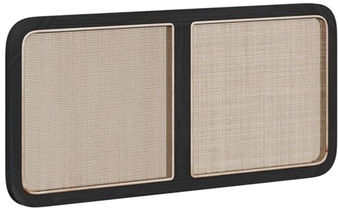 Nqyjm Kopfteil mit Kopfteil Schwarz 120 x 55 x 3 cm Rattan für Schlafzimmer,Gästezimmer und Kinderzimmer
