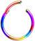 Piersando Titan Piercing Ring für Septum Tragus Helix Ohr Nase Lippe Brust Intim Nasenpiercing Ohrpiercing Lippenpiercing Clicker Scharnier Rainbow 1,6mm x 8mm