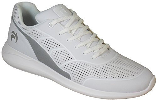 Henselite Mens HM74 Lightweight Impact X Lawn Bowls Shoes White/Grey UK 7