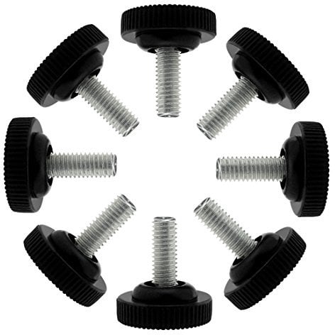 Sourcingmap M8x16.5mmx27.5mm Screw on Furniture Glide Leveling Feet Floor Protector Adjustable Leveler for Chair Leg 8 Pack