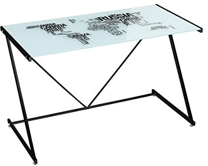 LOLAhome Mesa Escritorio de Cristal Negra Moderna para Dormitorio Factory