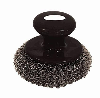 BROSSE RONDE POIL ACIER INOX POUR PLANCHA GRILLE BARBECUE GRILL METAL FER NETTOYAGE GRAISSE
