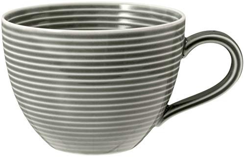 SELTMANN WEIDEN Kaffeetasse - 0,26 L - Durchmesser 12 cm - Beat - Form: Rund mit Rillenrelief - moderner Stil - Perlgrau - Color Glaze