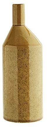 Madam Stoltz Blumenvase oder Kerzenhalter, Steingut, Ocher Gelb