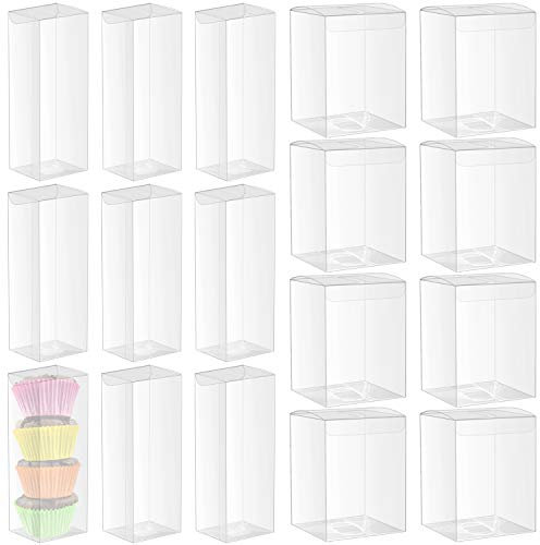 Cisolen 26 Stück Geschenkbox Wiederverwendbar Durchsichtig Transparente Geschenkbox Kasten Durchsichtige Geschenkbox Weihnachtsgeschenkboxen PVC-Verpackungsboxen Geschenkverpackung