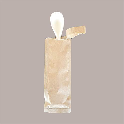 Lucgel Cucchiaino 12 cm Bio Beige Cucchiaio Incartato Singolarmente per Gelato Granite Yogurt - 200 pezzi -