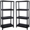 Taylor & Brown 2 x 4 Tier Heavy Duty Black Plastic Garage Storage Shelving 60cm Wide Shelves Shed Shelf Unit Home Office Pantry Workshop Racking (60 x 30 x 130cm)