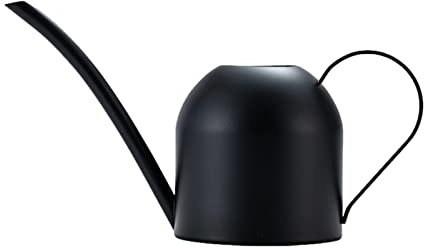Yiida Arrosoir en acier inoxydable - Arrosoir de plantes avec long bec - Arrosoir rétro en métal noir - Arrosoir long pour plantes d'intérieur bonsaï - Noir (500 ml)