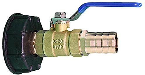 Connecteur de Cuve 1000L, Résistant aux acides et aux alcalis,raccord de Tuyau de Jardin 16/20/25mm,S60x6 Adaptateur De Réservoir d'eau IBC,Port de Sortie de soupape à Bille en Laiton (25mm)
