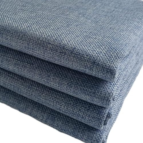 TinaKim Thick Upholstery Fabric, for Reupholster Chair Sofa Cover, Faux Linen Type Cloth Material (Grey Blue 16, 1 Yard (57x 36 inch))