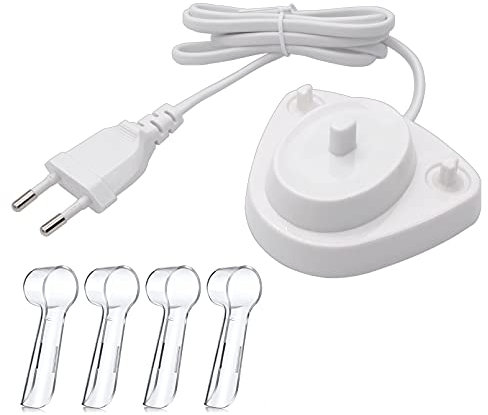Ladegerät ​für Elektrische Zahnbürste mit Grundhalter Standfuß, kompatibel Elektrische Zahnbürsten Reise Ladestation Type 3757SJ IP67 Wasserdichtes Netzkabel Umwelt ABS