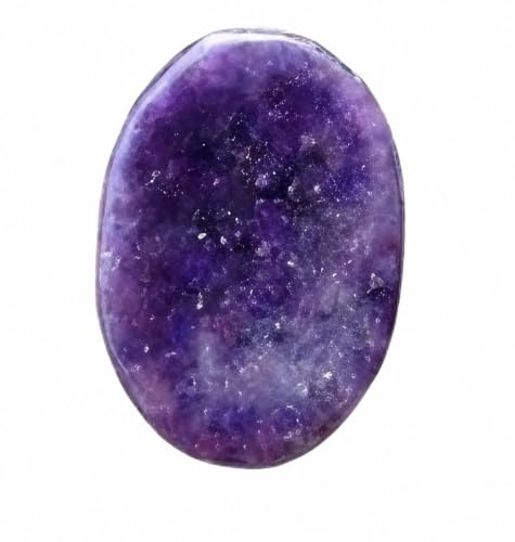 CRYSTALMIRACLE Viola Lepidolite Preoccupazione Pietra del pollice Cristallo Guarigione Benessere Energia Gemma Ansia Potere Reiki Regalo Meditazione Pace per unisex, Porpora, Da 1,25 A 1,5 Pollici Ca